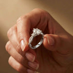 2.78 Ct Pear Moissanite Entwined Shank Engagement Ring