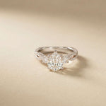 2.78 Ct Pear Moissanite Entwined Shank Engagement Ring
