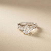 2.78 Ct Pear Moissanite Entwined Shank Engagement Ring