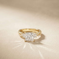 2.78 Ct Princess Moissanite Destiny Knot Engagement Ring