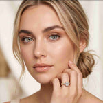 2.78 Ct Emerald Moissanite Pavé Rope Engagement Ring