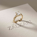 2.78 Ct Emerald Moissanite Pavé Rope Engagement Ring