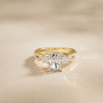 2.78 Ct Emerald Moissanite Pavé Rope Engagement Ring