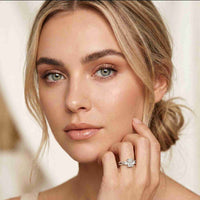 2.78 Ct Emerald Moissanite Pavé Rope Engagement Ring