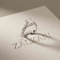 2.78 Ct Emerald Moissanite Pavé Rope Engagement Ring
