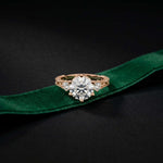 2.80 Ct Round Moissanite Vintage Milgrain Engagement Ring Rose Gold