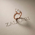 2.80 Ct Marquise Moissanite Vintage-Inspired Engagement Ring Rose Gold