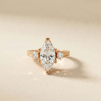 2.80 Ct Marquise Moissanite Vintage-Inspired Engagement Ring Rose Gold