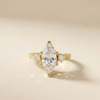 2.80 Ct Marquise Moissanite Vintage-Inspired Engagement Ring Gold