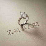 2.80 Ct Marquise Moissanite Vintage-Inspired Engagement Ring White