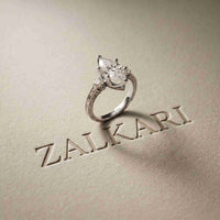 2.80 Ct Marquise Moissanite Vintage-Inspired Engagement Ring White