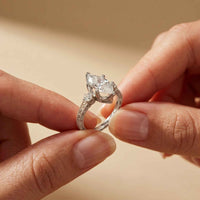 2.80 Ct Marquise Moissanite Vintage-Inspired Engagement Ring White