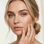 2.80 Ct Pear Moissanite Three Stone Engagement Ring Gold