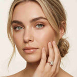 0.49 Ct Round Moissanite Halo Style Engagement Ring