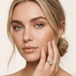 0.49 Ct Round Moissanite Halo Style Engagement Ring
