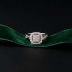 0.49 Ct Round Moissanite Halo Style Engagement Ring