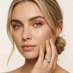 0.49 Ct Round Moissanite Halo Style Engagement Ring