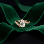 2.20 Ct Pear Moissanite Bypass Engagement Ring Rose Gold