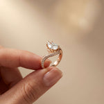 2.20 Ct Pear Moissanite Bypass Engagement Ring Rose Gold