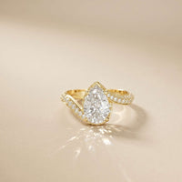 2.20 Ct Pear Moissanite Bypass Engagement Ring Gold