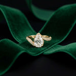 2.20 Ct Pear Moissanite Bypass Engagement Ring Gold