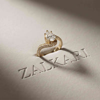 2.20 Ct Pear Moissanite Bypass Engagement Ring Gold