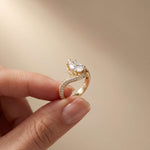2.20 Ct Pear Moissanite Bypass Engagement Ring Gold