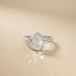 2.20 Ct Pear Moissanite Bypass Engagement Ring White