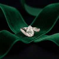 2.20 Ct Pear Moissanite Bypass Engagement Ring White