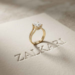 2.14 Ct Asscher Moissanite Hidden Halo Engagement Ring