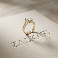 2.14 Ct Asscher Moissanite Hidden Halo Engagement Ring