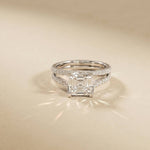 2.14 Ct Asscher Moissanite Hidden Halo Engagement Ring