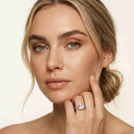 2.14 Ct Asscher Moissanite Hidden Halo Engagement Ring