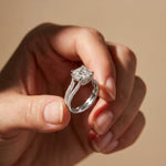 2.14 Ct Asscher Moissanite Hidden Halo Engagement Ring