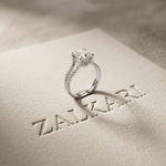 2.14 Ct Asscher Moissanite Hidden Halo Engagement Ring