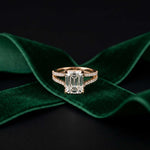 2.06 Ct Emerald Moissanite Solitaire Engagement Ring