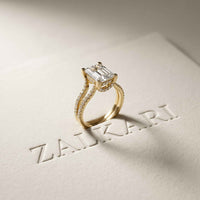 2.06 Ct Emerald Moissanite Solitaire Engagement Ring