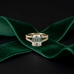 2.06 Ct Emerald Moissanite Solitaire Engagement Ring