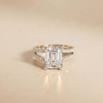 2.06 Ct Emerald Moissanite Solitaire Engagement Ring