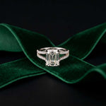 2.06 Ct Emerald Moissanite Solitaire Engagement Ring