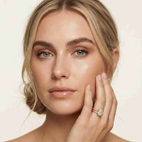 2.14 Ct Oval Moissanite Secret Halo Engagement Ring