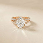 2.14 Ct Oval Moissanite Secret Halo Engagement Ring