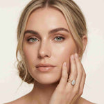 2.14 Ct Oval Moissanite Secret Halo Engagement Ring