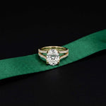 2.14 Ct Oval Moissanite Secret Halo Engagement Ring