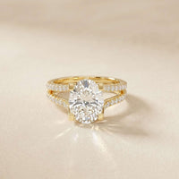 2.14 Ct Oval Moissanite Secret Halo Engagement Ring