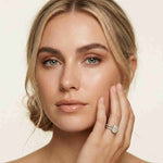 2.14 Ct Oval Moissanite Secret Halo Engagement Ring