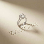 2.14 Ct Oval Moissanite Secret Halo Engagement Ring