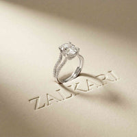 2.14 Ct Oval Moissanite Secret Halo Engagement Ring