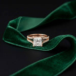 2.13 Ct Princess Moissanite Pavé Engagement Ring