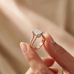 2.13 Ct Princess Moissanite Pavé Engagement Ring